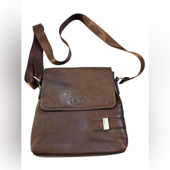 Bag LEVIS A CAMP brown sac à bandoulière cuir - Picture 1 of 7